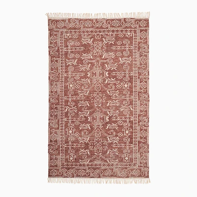 Chip & Dent: Kay Reversible Persian Rug 5x8 Black/Deep Red