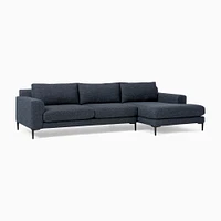 Harper 118" Right 2-Piece Chaise Sectional, Deco Weave, Midnight, Dark Bronze