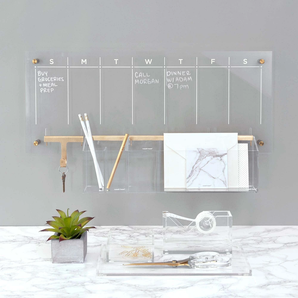 Acrylic Weekly Calendar and Wall Hanging Organizer Set of 4 | West Elm