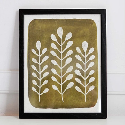 Pauline Stanley Studio Wall Art, Mod Ferns, Black Wood Frame, Earthy Vintage Colorway