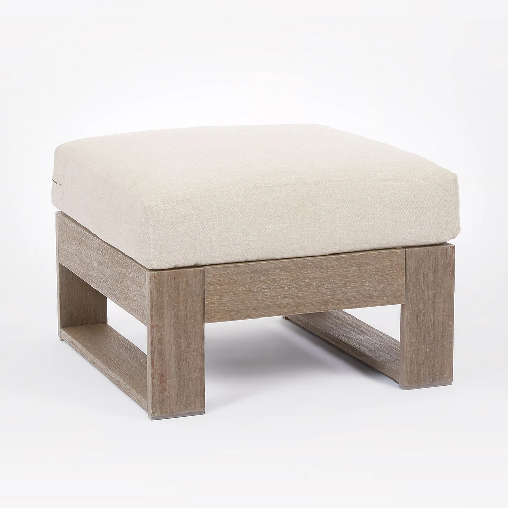 Portside Ottoman, Driftwood, Pearl Gray