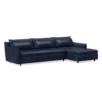 Easton Leather 2 Piece Chaise Sectional | Sofa With West Elm