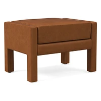 Scarlett Leather Ottoman | West Elm