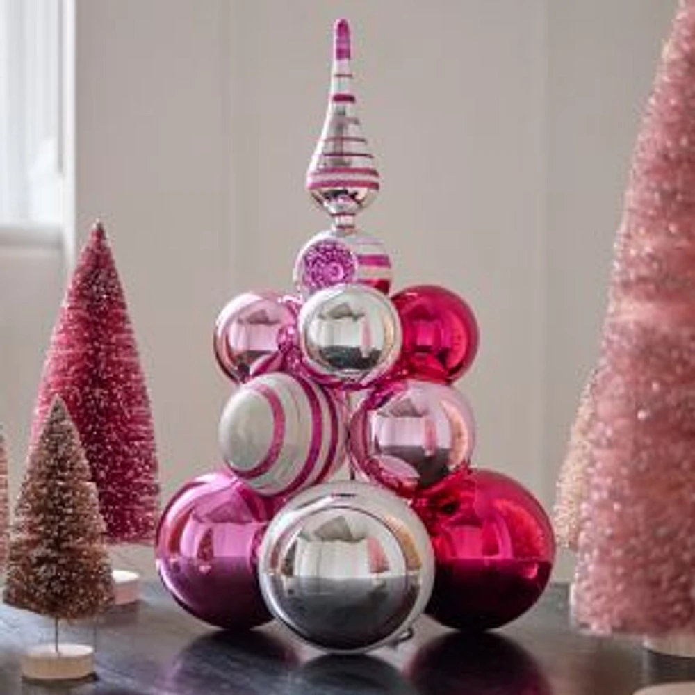 Shiny Brite Pink Glass Ball Tree Cluster