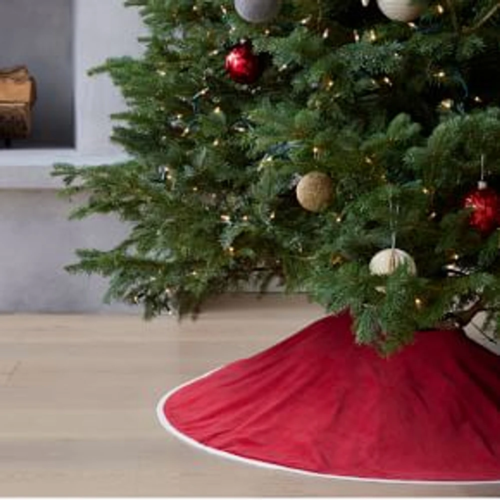 Velvet Tree Skirt, Red, 48"D