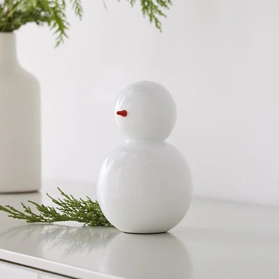 White Lacquer Snowman Figurines | West Elm