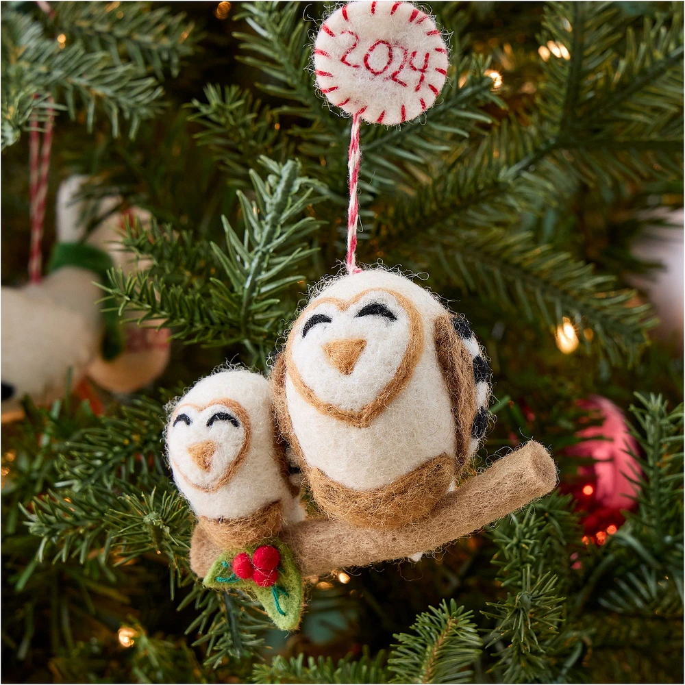 Baby's First Holiday Felt Owl Ornament | West Elm