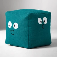 Eva Chen Smiling Face Cubed Pouf | West Elm