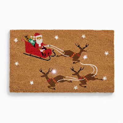 Light-Up Santa's Sleigh Doormat | West Elm