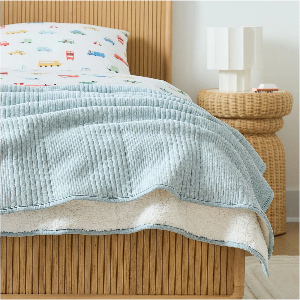 Cozy Jersey Linear Twin Blanket | West Elm