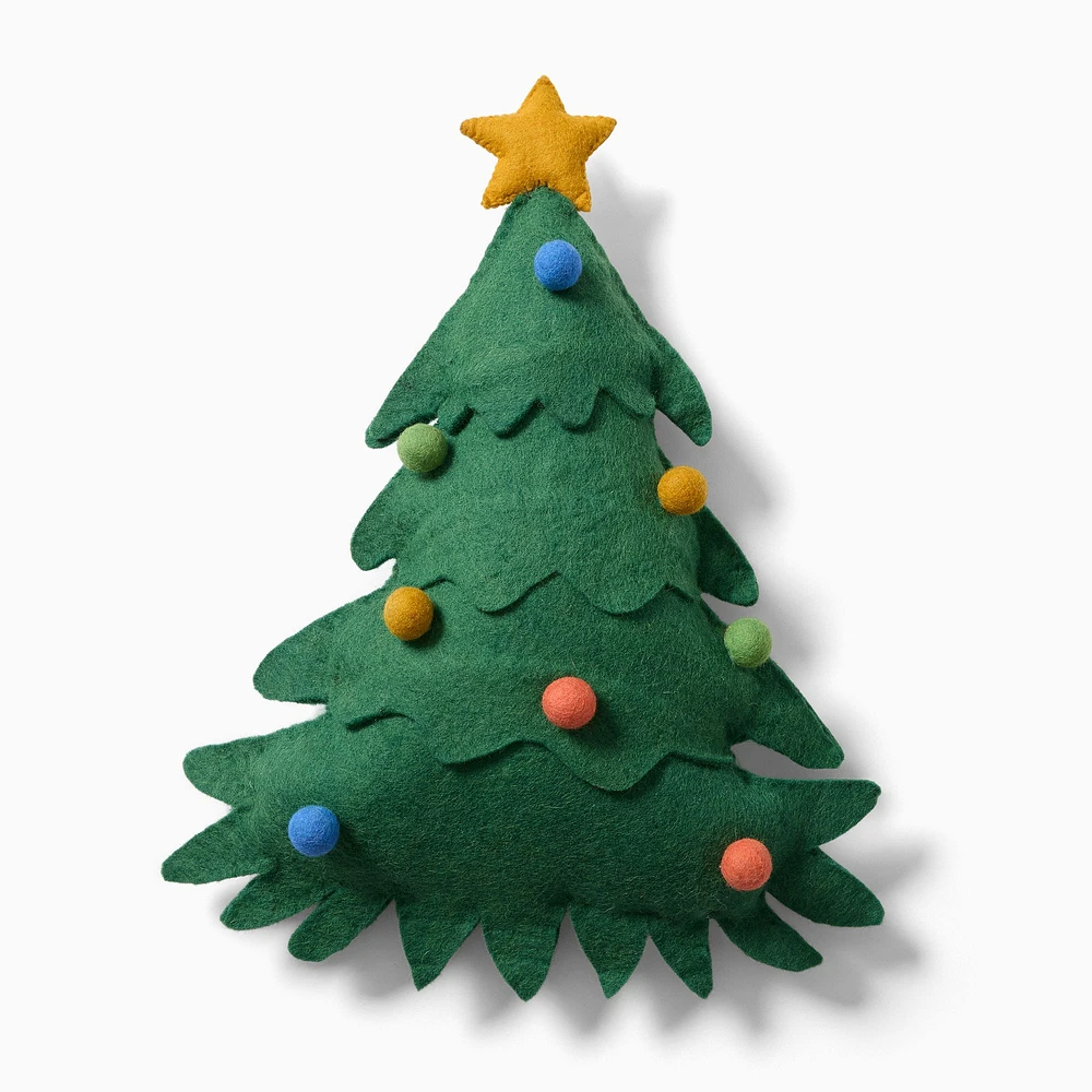 Christmas Tree Felt Pillow | West Elm