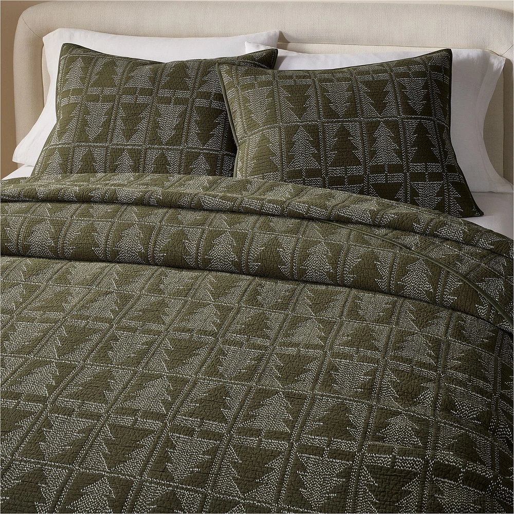 Reflections Matelasse Tree Quilt & Shams | West Elm