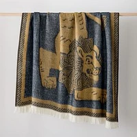 Lion Throw, 50x60, Blue