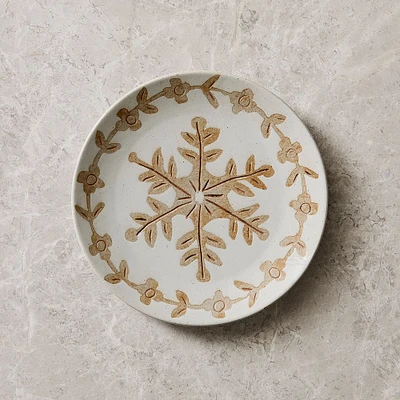 Neige Snowflake Ceramic Salad Plate Sets | West Elm