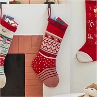 Fair Isle Knit Stockings Santa Hats