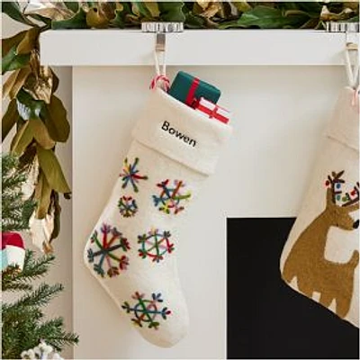 Santa & Friends Felt Stockings Multi Snowflake