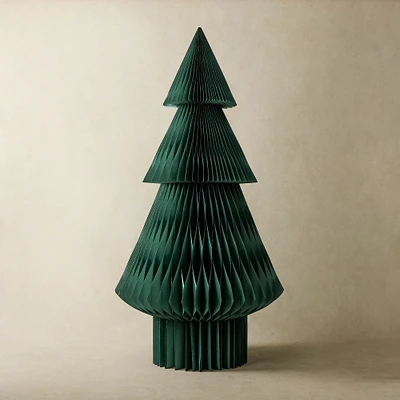 Decorative Paper Tree, Green, 7Ft