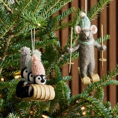 Felt Critter Ornament, Ski Mouse