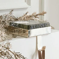 Cast Glass Stocking Holder, Silver