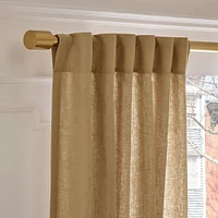 Open Box: European Flax Linen Curtain, Dark Flax, 48x84