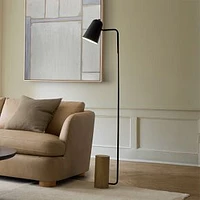 Liam Task Floor Lamp, 59" H, Wood and Metal, Dark Bronze