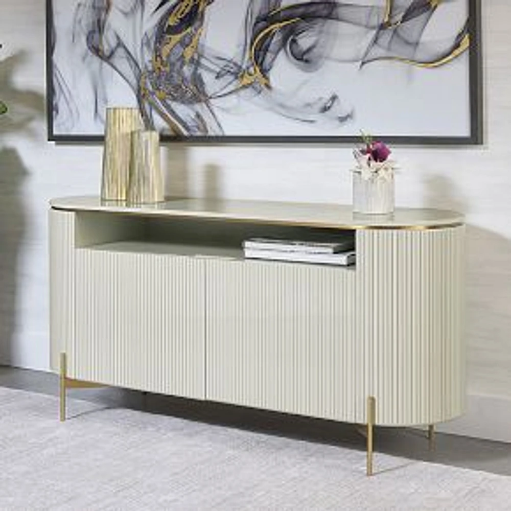 Paloma 61" Sideboard, High Gloss Cream