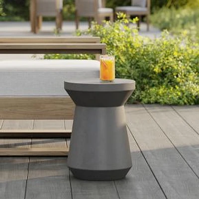 Brewster 16" Ceramic Side Table, Dark Gray, Ceramic