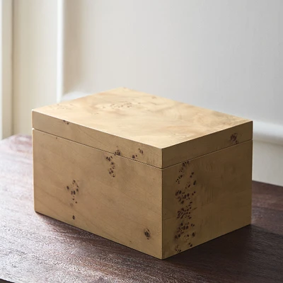 Burled Wood Square Jewelry Box | West Elm