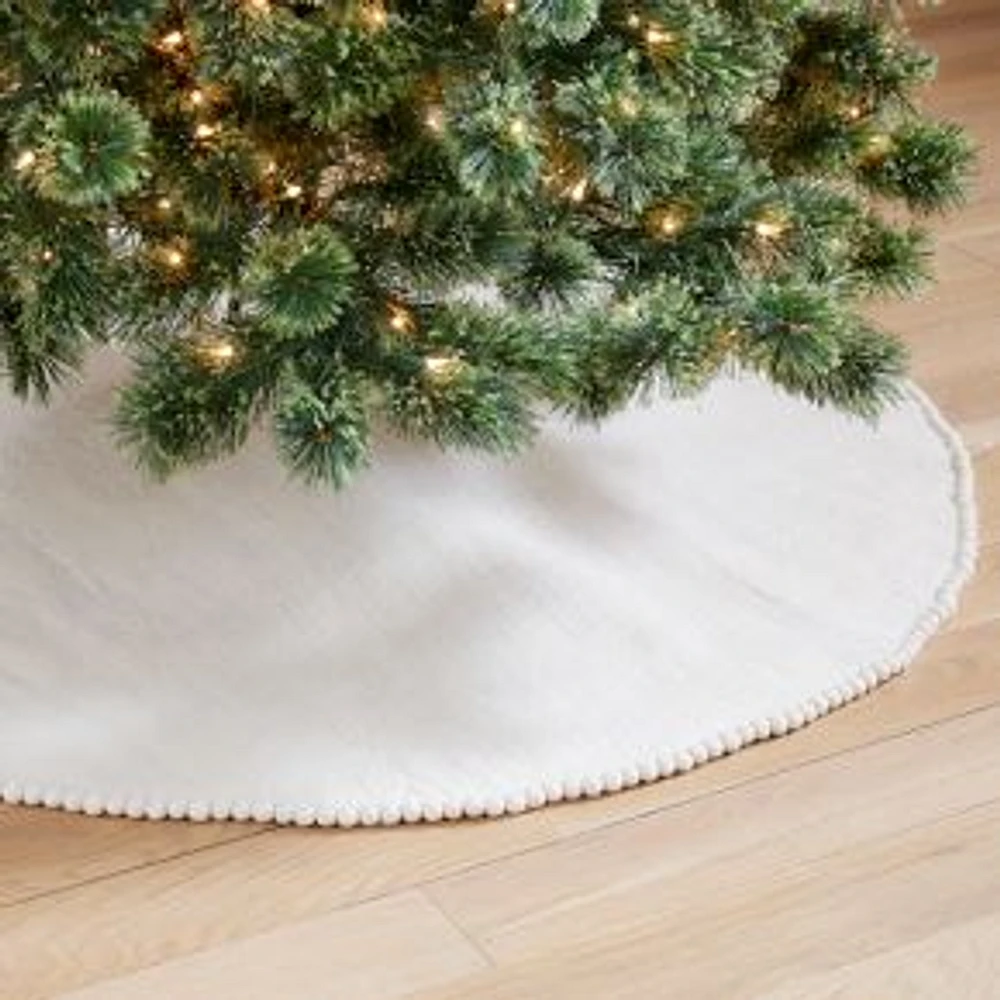 Felt Pom Pom Tree Skirt, 48" D