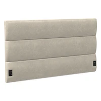 Panel Tufted Wall Mounted Headboard, King, Vegan Leather Saddle, Saddle