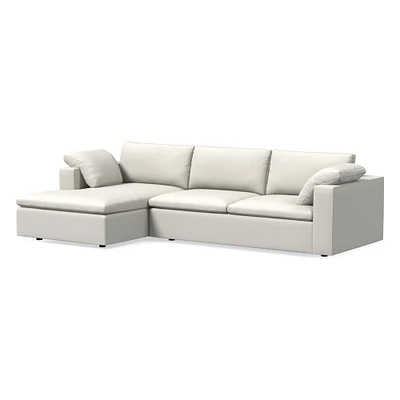 Harmony Modular 122" Left Multi Seat 2-Piece Chaise Sectional, Standard Depth, Performance Yarn Dyed Linen Weave, Alabaster