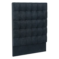 Grid Tufted Tall Wall Mounted Headboard, King, Vegan Leather Saddle, Saddle