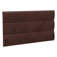 Panel Tufted Wall Mounted Headboard, King, Vegan Leather Saddle, Saddle