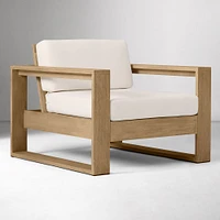 Portside Outdoor Lounge Chair, Alabaster, Reef