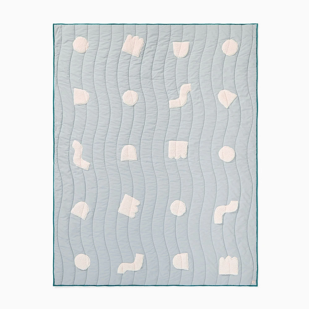 Eva Chen Textured Shapes Quilt | West Elm