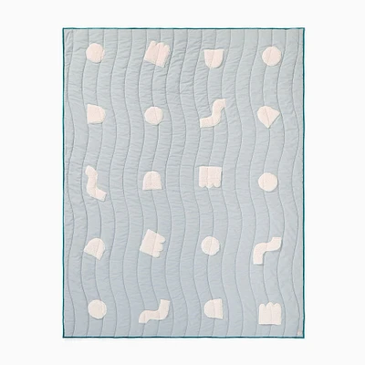 Eva Chen Textured Shapes Quilt | West Elm