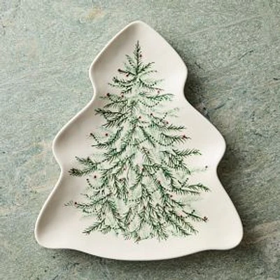 Tannenbaum Stoneware Tree Platter