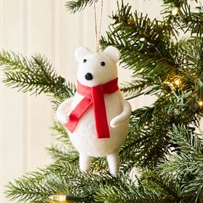 Felt Polar Bear Ornament