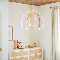 Arc Chandelier, Pink/Yellow