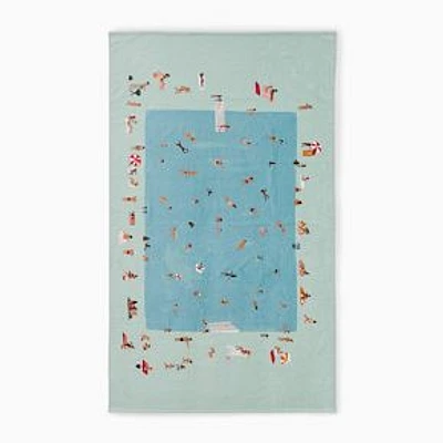 Pool Scene Beach Towel, 40" x70"