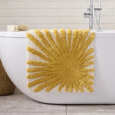 Sun Burst Bath Mat, Dark Horseradish