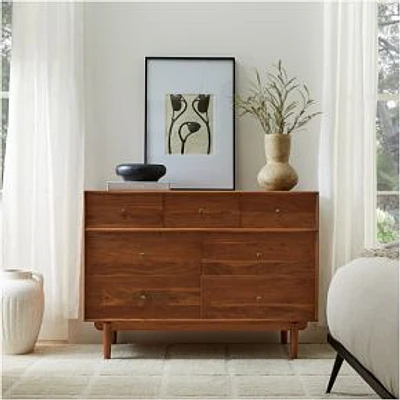 Keira 48" Narrow 7 Drawer Dresser, Cool Walnut