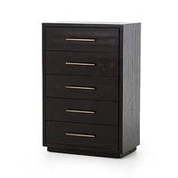 Alexa 30" Tall 5-Drawer Dresser, Burnished Black