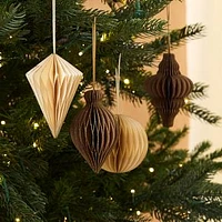 Paper Shape Ornaments, Neutral Tone, Set of 4