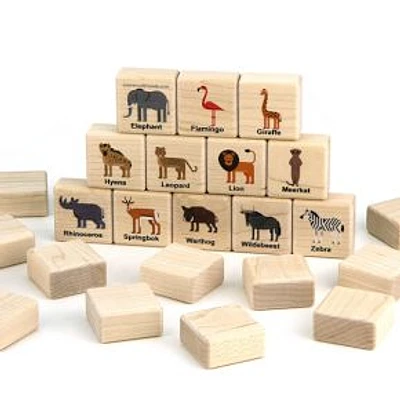 Color African Safari Animals Wooden Matching Game, WE Kids