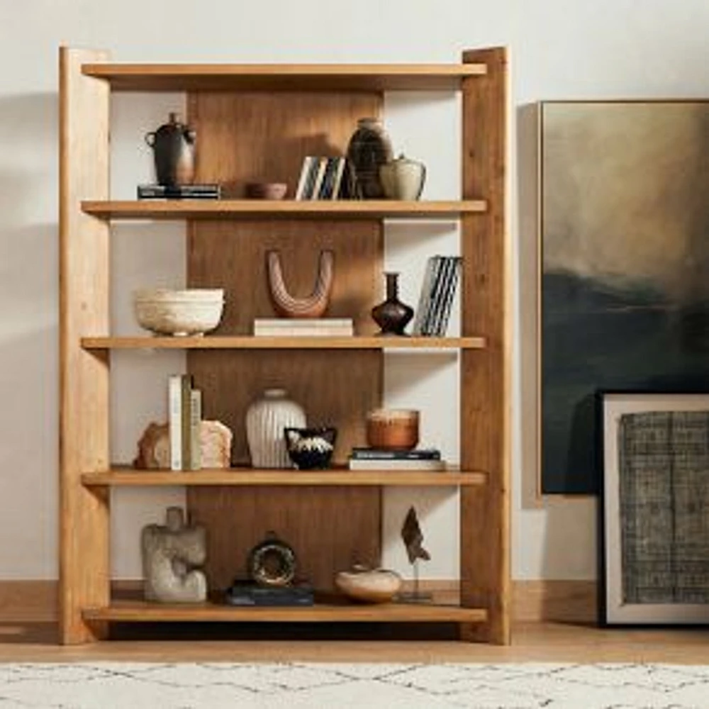 Edmund 62" Bookcase, Smoked Pine