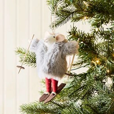 Felt Skier Mouse Ornament