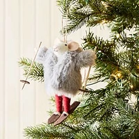 Felt Skier Mouse Ornament