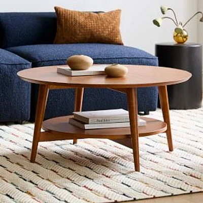 Mid-Century 36" Round Coffee Table, Acorn