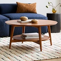 Mid-Century 36" Round Coffee Table, Acorn